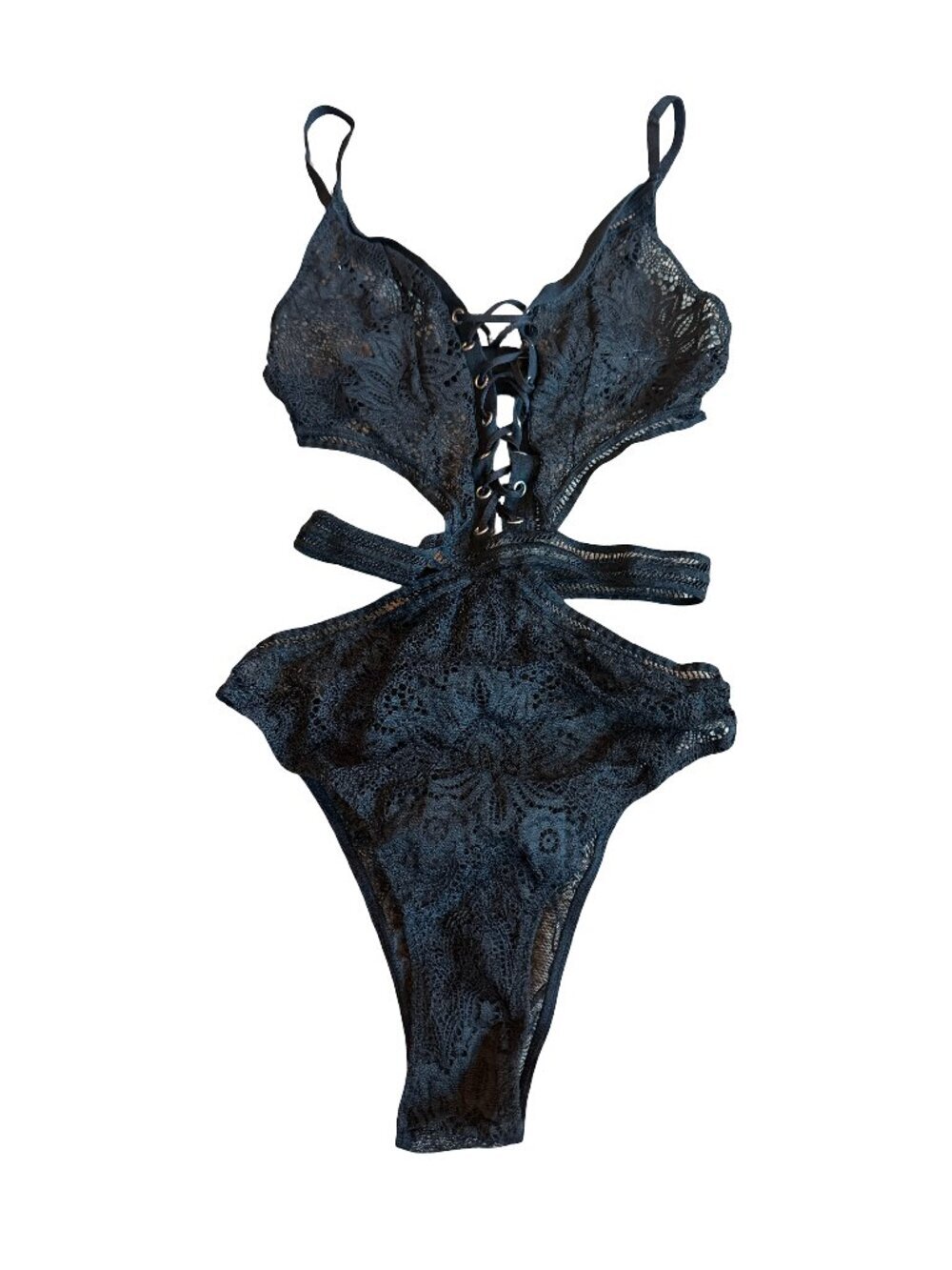 Victoria's Secret Black Lingerie Bodysuit Lace Nightie Layering Feminine Size XS